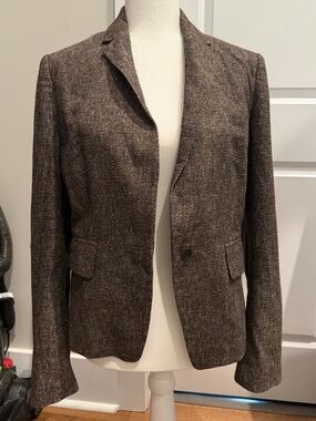 Ann Taylor Brown Tweed Blazer